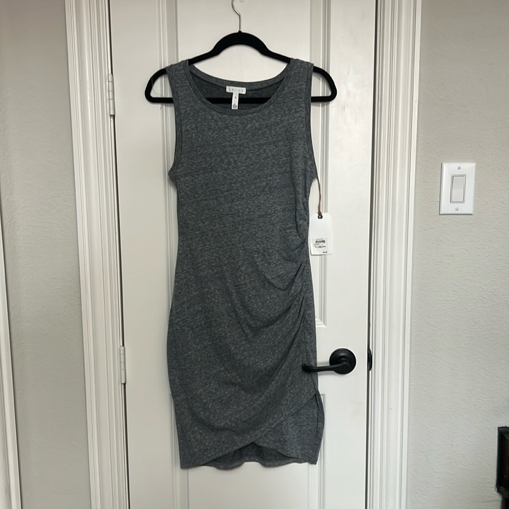 Leith gray knit fitted Dress NEW